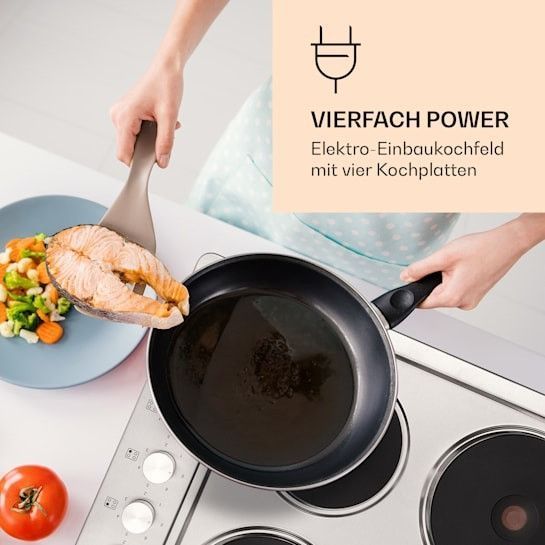 Плита електрична Klarstein Appetito 4 конфорки, 6 рівнів, неіржавка сталь, 5500 Вт. 10035702 фото