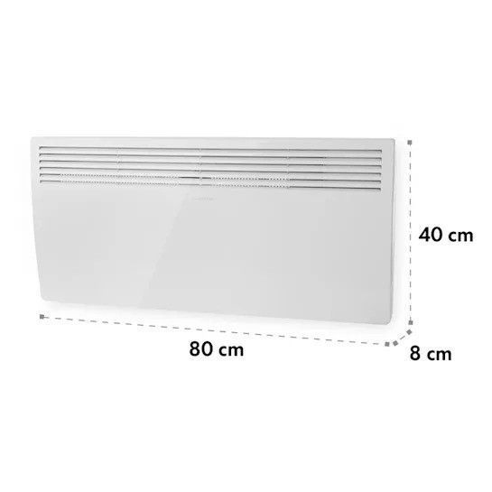 Конвекційний нагрівач Klarstein Hot Spot Slimcurve 80x40 см 40 м2 2000 Вт 5-40 &deg;C LED IP24 білий Німеччина 10033016 фото