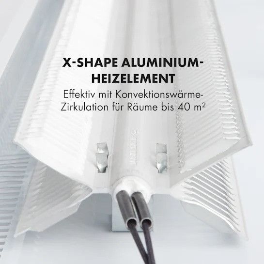 Конвекційний нагрівач Klarstein Hot Spot Slimcurve 80x40 см 40 м2 2000 Вт 5-40 &deg;C LED IP24 білий Німеччина 10033016 фото