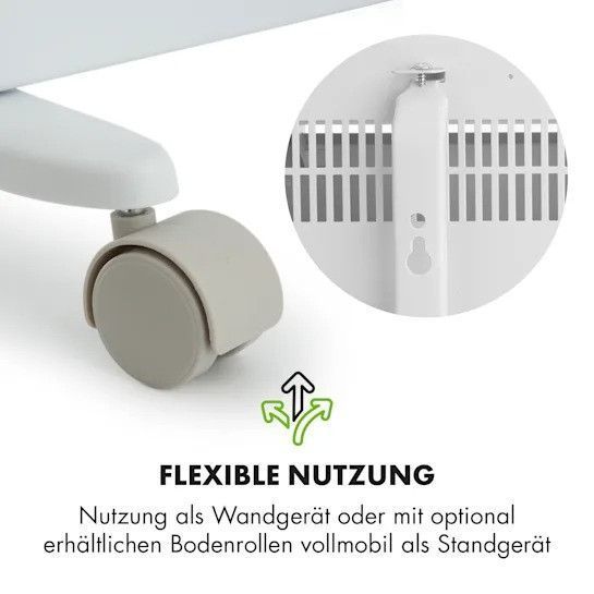 Конвекційний нагрівач Klarstein Hot Spot Slimcurve 80x40 см 40 м2 2000 Вт 5-40 &deg;C LED IP24 білий Німеччина 10033016 фото
