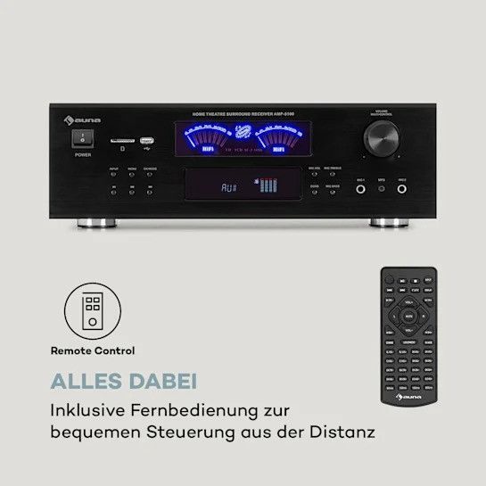 Ресивер Auna AMP 5100 BT Стереопідсилювач 2x120 Вт + 3x50 Вт RMS BT 10034620 фото