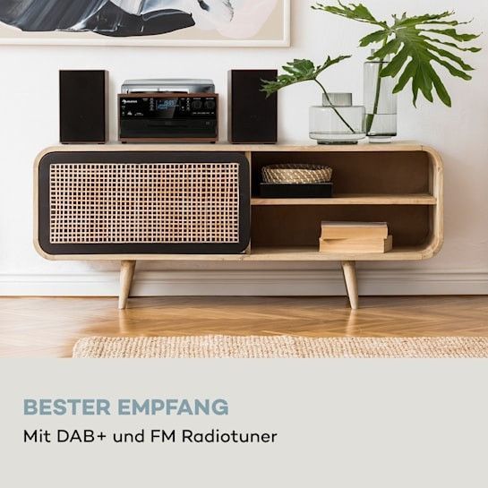 Ретро проигрыватель виниловых пластинок auna Oakland DAB Plus Функция DAB+/FM BT Виниловая кассета 10038002 фото