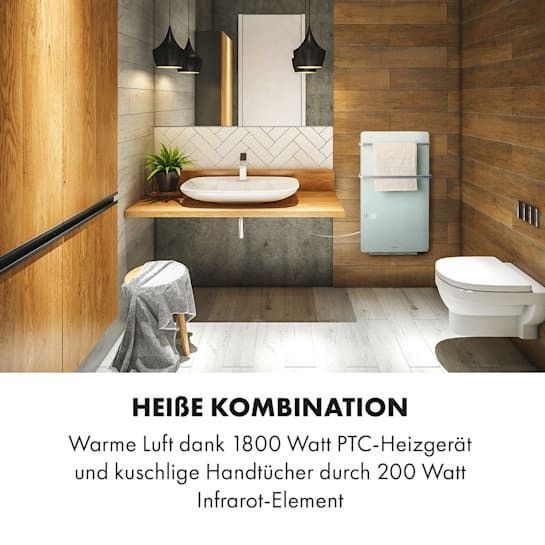 Б/У Нагрівач для ванної кімнати Klarstein Hot Spot Crystal Flow 45x82 см 36 м2 2000 Вт 5-40 &deg;C LED 10035035 фото
