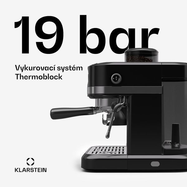 Еспресо-кавашина Klarstein Bella Caf&eacute; 1550 Вт, 20 барів, важільний механізм 10046428 фото
