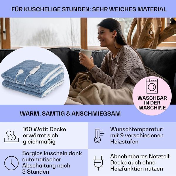 Електрична ковдра Klarstein Watson Deluxe XXL 200 x 180 см 10045257 фото