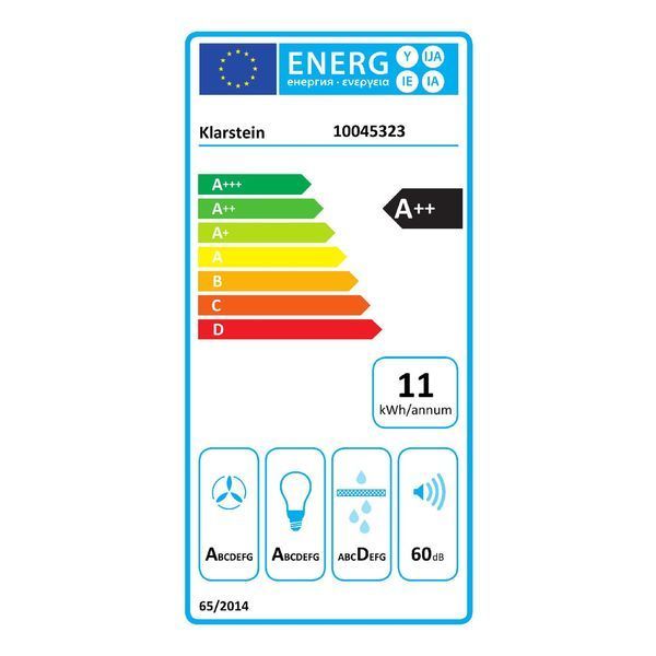 Вытяжка Klarstein Paolo 52 см EEK: A 439 м&sup3;/ч LED touch Германия 10045323 фото