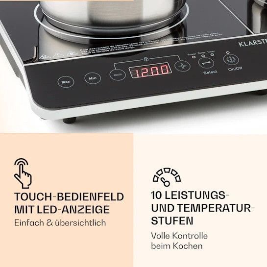 УЦЕНКА!!! Індукційна плита KLARSTEIN VariCook Slim 3500 Вт Таймер 240&deg; C Touch Німеччина 10030684 фото