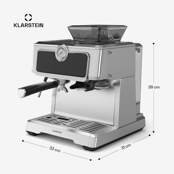 Эспрессо-кофемашина Klarstein GrandPresso 1350 Вт, 20 бар, с сенсорным рычагом Германия 10046673 фото