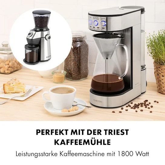 УЦЕНКА!!! Кавоварка Klarstein Perfect Brew, скляний глечик 1800 Вт 10032762 фото