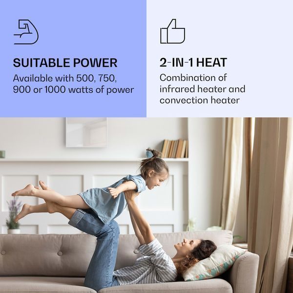 Економний інфрачервоний нагрівач Klarstein La Palma 500 smart 2-in-1 нагрівач інфрачервоний конвектор 10039828 фото