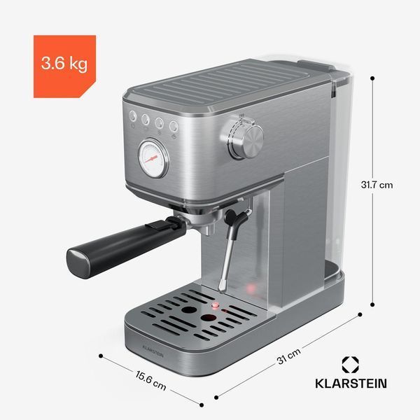Легке Б/У Еспресо-кавофемашина Klarstein SteelPresso Slim 1350 W 20 барів 10046327 фото