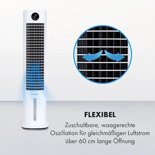 Мобільний кондиціонер для повітряохолодження Klarstein Skytower Grand Smart 80 W 480 м3/год 8 літрів мобільний 10035816 фото