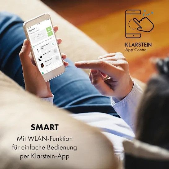 Мобільний кондиціонер для повітряохолодження Klarstein Skytower Grand Smart 80 W 480 м3/год 8 літрів мобільний 10035816 фото