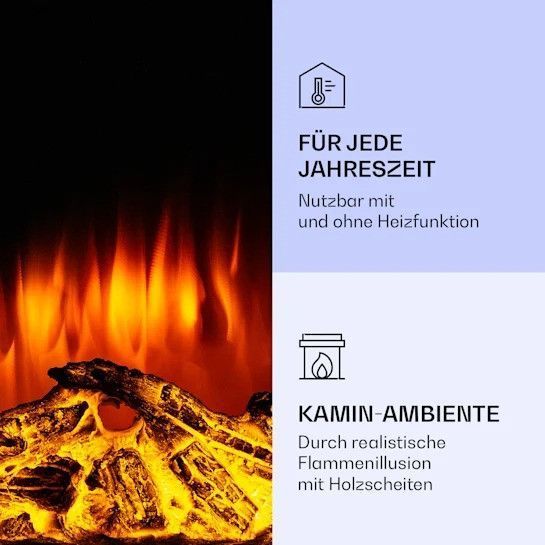 Електричний камін Klarstein Lamington електричний камін 2000 Вт світлодіодне полум'я тепловентилятор 10038005 фото
