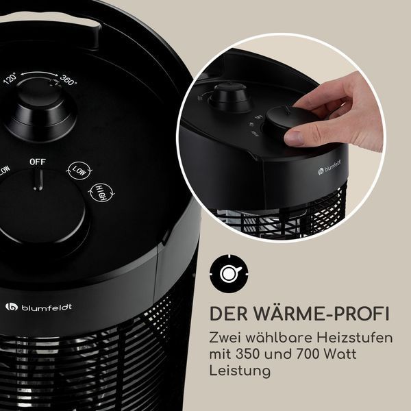 Инфракрасный обогреватель blumfeldt Heat Guru 360, 350 и 700 Вт, 2 режима нагрева, осцилляция IPX4 10035506 фото