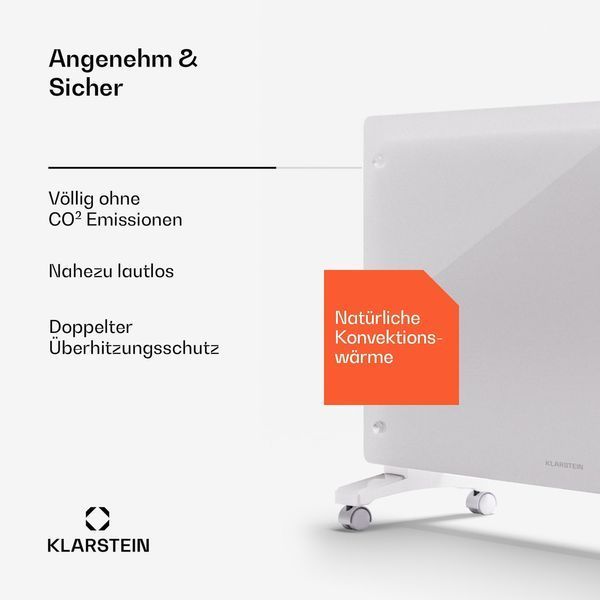 Електрокамін, Конвекційний нагрівач Klarstein Bornholm Smart 1500 1500 Вт WiFi LED IP24 10045429 фото