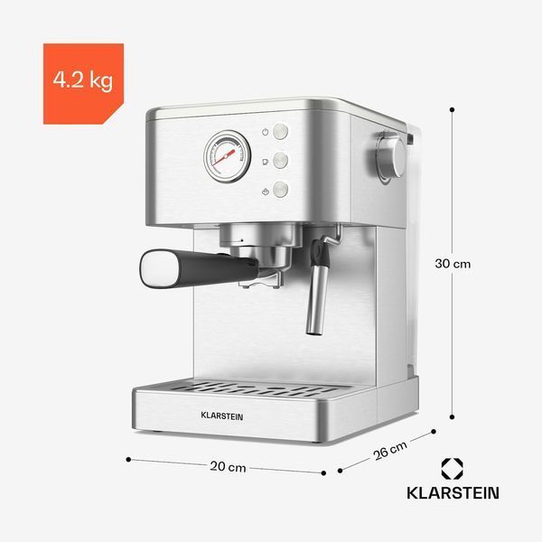 УЦЕНКА!!! Еспресо-кавофемашина Klarstein SteelPresso 1350 Вт, 20 барів 10046500 фото