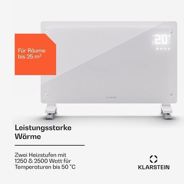 Електрокамін, Конвекційний нагрівач Klarstein Bornholm Smart 1500 1500 Вт WiFi LED IP24 10045429 фото