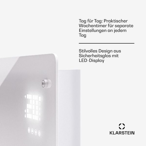 Електрокамін, Конвекційний нагрівач Klarstein Bornholm Smart 1500 1500 Вт WiFi LED IP24 10045429 фото