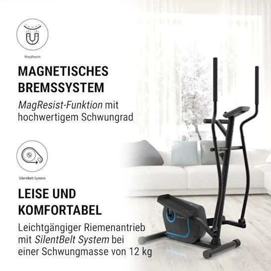Орбитрек кросс-тренажер Klarfit Myon 12 кг с маховиком SilentBelt System черный 10032971 фото