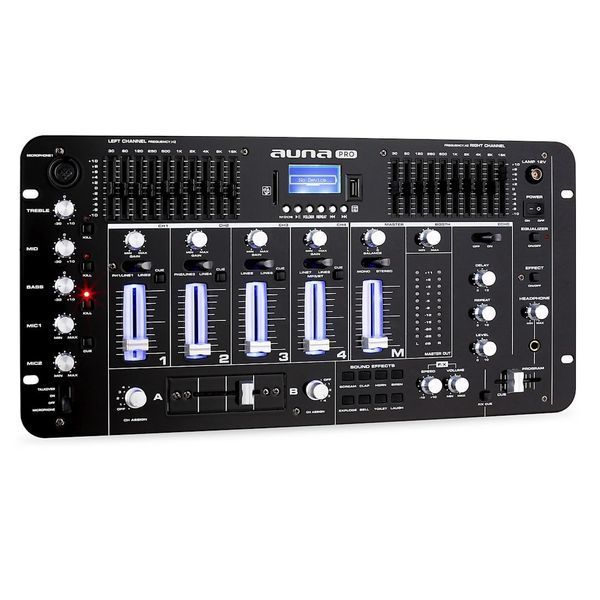 УЦЕНКА!!! Мікшерний пульт auna Kemistry 3 B 4-канальний DJ-мікшер Bluetooth USB SD Phono Чорний 10021733 фото