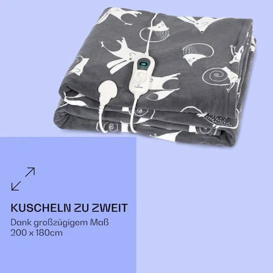 Електрична ковдра Klarstein Watson XXL 3 рівні потужності, що миється, 200x180 см 10035503 фото