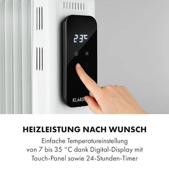 Цифровий оливний нагрівач Klarstein Thermaxx Elevate Smart 2720 Вт, 7-35 &deg;C 24-годинний таймер 10035276 фото
