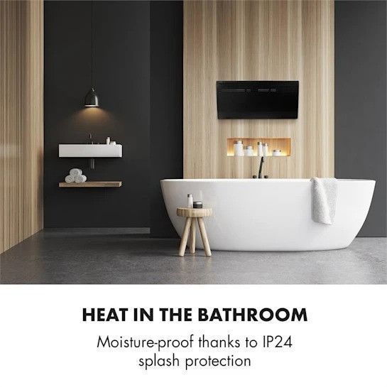 УЦЕНКА!!! Конвекційний нагрівач Klarstein Hot Spot Slimcurve 80x40 см 40 м2 2000 Вт 5-40 &deg;C LED IP24 чорний 10033017 фото