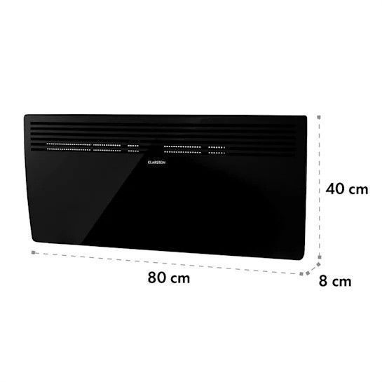 УЦЕНКА!!! Конвекційний нагрівач Klarstein Hot Spot Slimcurve 80x40 см 40 м2 2000 Вт 5-40 &deg;C LED IP24 чорний 10033017 фото