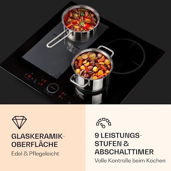 Индукционная плита KLARSTEIN Delicatessa 60 Гибридная встраиваемая варочная панель 4 зоны 7000Вт 10033022 фото