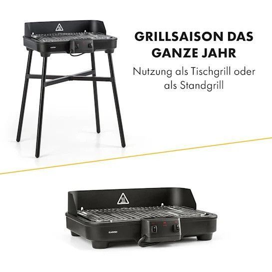Електричний гриль Klarstein Grill core 1900 + 800 Вт подвійний нагрівальний елемент 10033343 фото