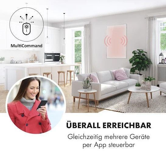 Інфрачервоний нагрівач Klarstein Wonderwall Smart 80x120 см, керування через застосунок, 960 Вт 10032803 фото