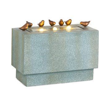 УЦЕНКА!!! Садовий фонтан Blumfeldt Waterbirds LED 60 x 47 x 30 см цементно-сірий алюміній Німеччина 10034809 фото
