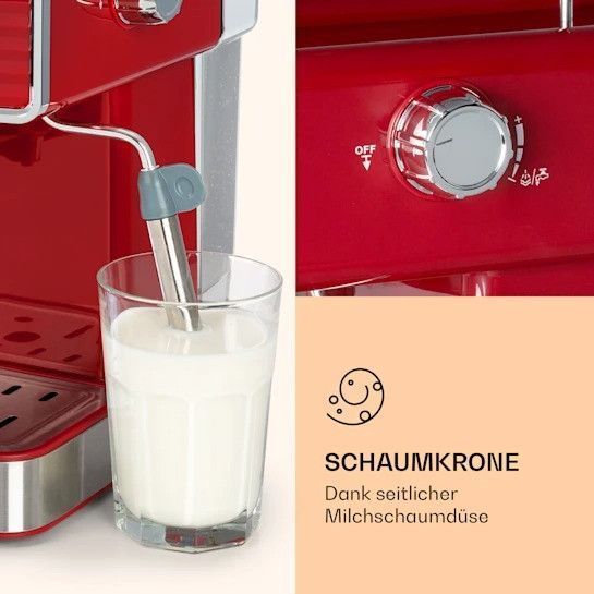 SALE БУ!!! Эспрессо-кофеварка Klarstein Gusto Classico 1350 Вт, давление 20 бар Резервуар для воды: 1,5 литра 10035565 фото