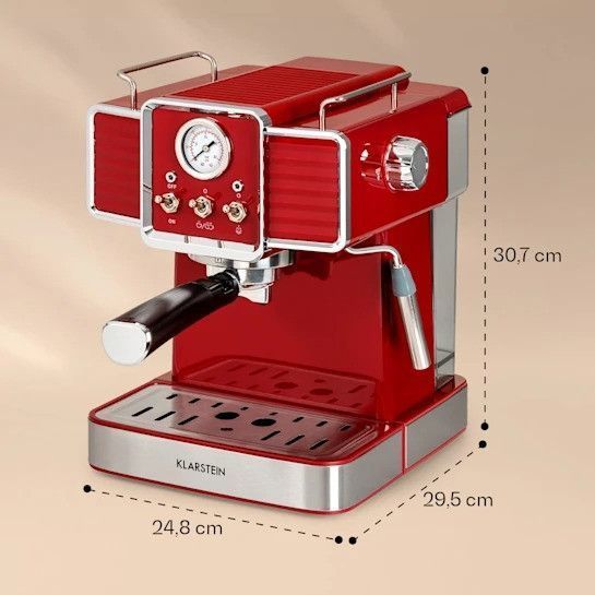 SALE БУ!!! Эспрессо-кофеварка Klarstein Gusto Classico 1350 Вт, давление 20 бар Резервуар для воды: 1,5 литра 10035565 фото