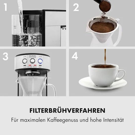 SALE УЦЕНКА!!! Кавоварка Klarstein Perfect Brew, скляний глечик 1800 Вт 10032762 фото