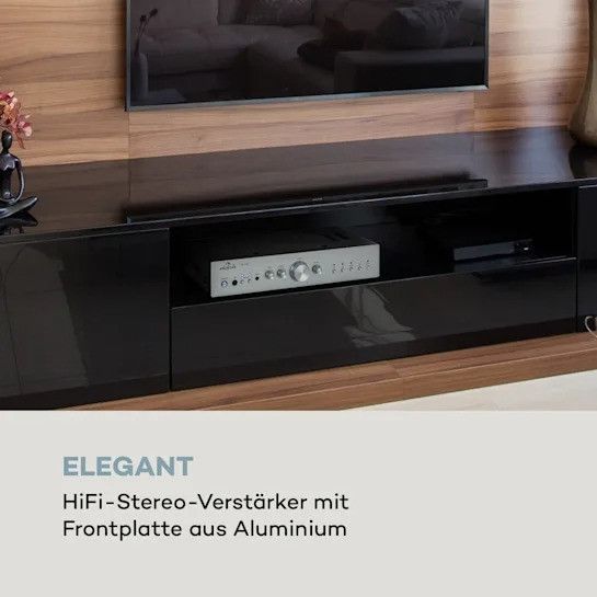 Ресивер Auna AV2-CD608BT Стереопідсилювач HiFi 4x100 Вт RMS BT Dig-Opt-In Remote Control Silver 10034541 фото