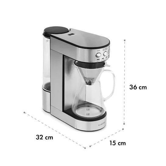 SALE УЦЕНКА!!! Кавоварка Klarstein Perfect Brew, скляний глечик 1800 Вт 10032762 фото