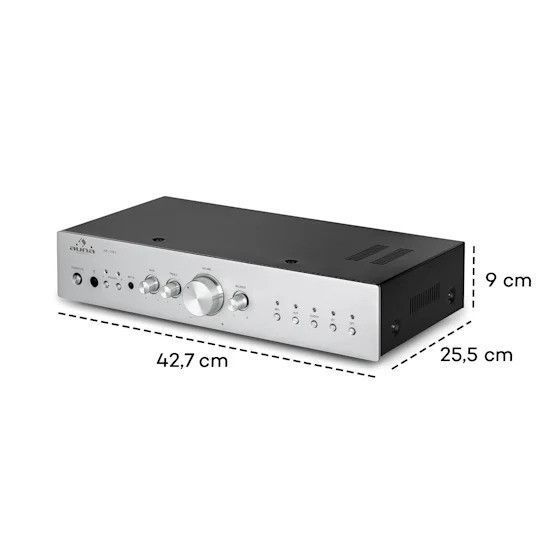 Ресивер Auna AV2-CD608BT Стереопідсилювач HiFi 4x100 Вт RMS BT Dig-Opt-In Remote Control Silver 10034541 фото