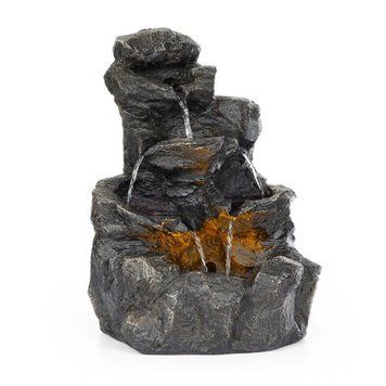 Садовий фонтан Blumfeldt Rocky Waters 2,5 Вт, світлодіодне освітлення, полірезина, антрацит Німеччина 10034731 фото