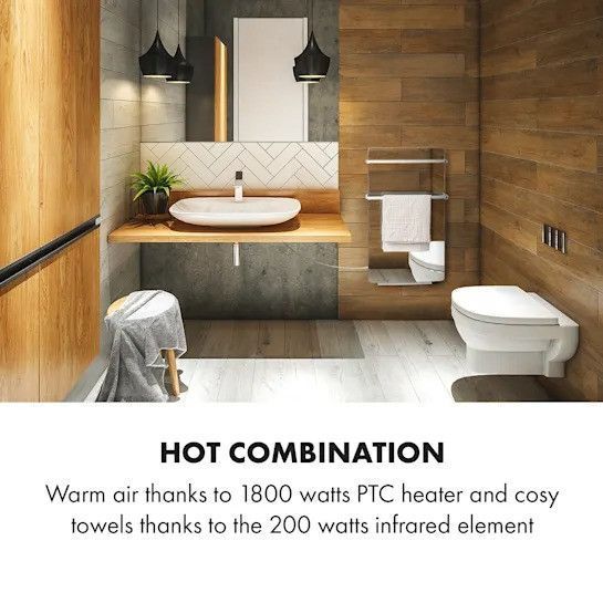 Б/У Нагрівач для ванної кімнати Klarstein Hot Spot Crystal Flow 45x82 см 36 м2 2000 Вт 5-40 &deg;C LED 10035036 фото