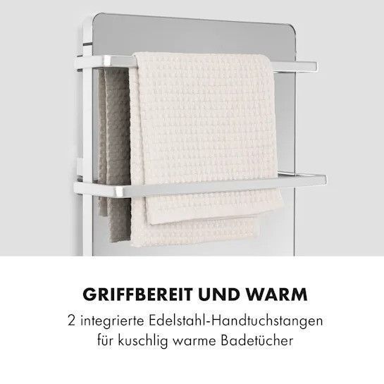 Б/У Нагрівач для ванної кімнати Klarstein Hot Spot Crystal Flow 45x82 см 36 м2 2000 Вт 5-40 &deg;C LED 10035036 фото