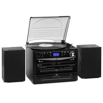 УЦЕНКА!!! Ретро програвач вінілових платівок Auna 388-DAB+ Макс. 20 Вт, вінілова касета 10034091 фото