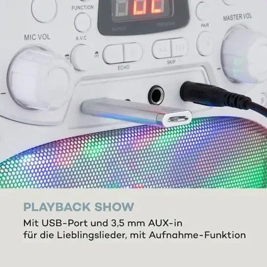 Німецька дитяча караоке-система Auna StarMaker Plus Bluetooth USB CD LED Show RCA 10035747 фото