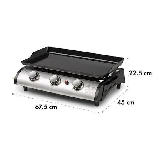 Газовий гриль Grillfabrik Klarstein 3 пальники 7.5kW решітка з неіржавкої сталі 10034913 фото