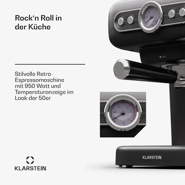 БУ!!! Еспресо-кавоварка Klarstein Espressionata Evo 950 Вт 19 барів 1,2 л 10045424 фото