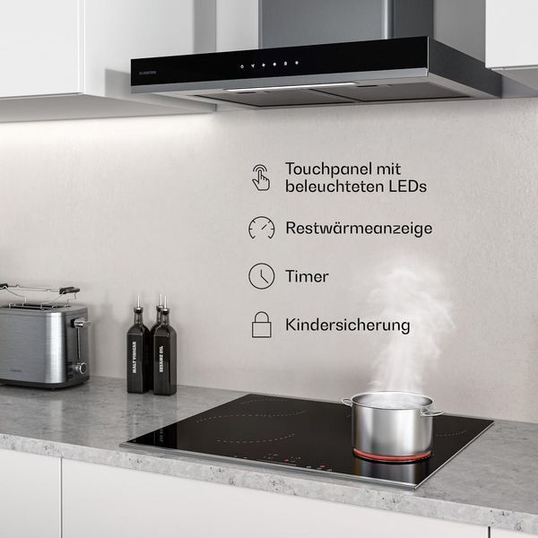 Инфракрасная варочная панель Klarstein VeroSteel из стеклокерамики, 60 см, 4 конфорки Германия 10047402 фото