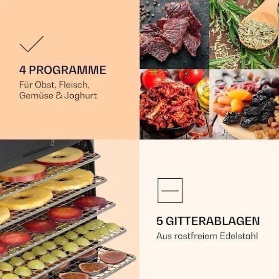 Дегідратор KLARSTEIN Florida Jerky інфрачервоний 500 Вт Німеччина 10034430 фото