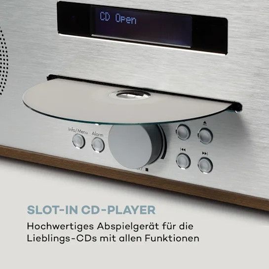 Стереосистема Auna Silver Star CD-DAB BT, радіо FM 10033126/10033163 фото