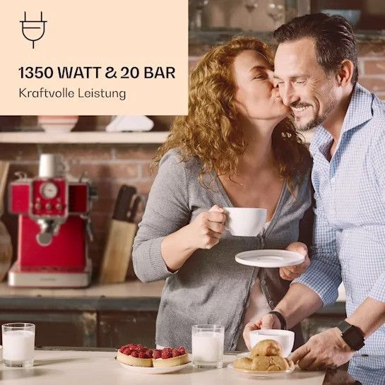Эспрессо-кофеварка Klarstein Gusto Classico 1350 Вт, давление 20 бар Резервуар для воды: 1,5 литра 10035565 фото